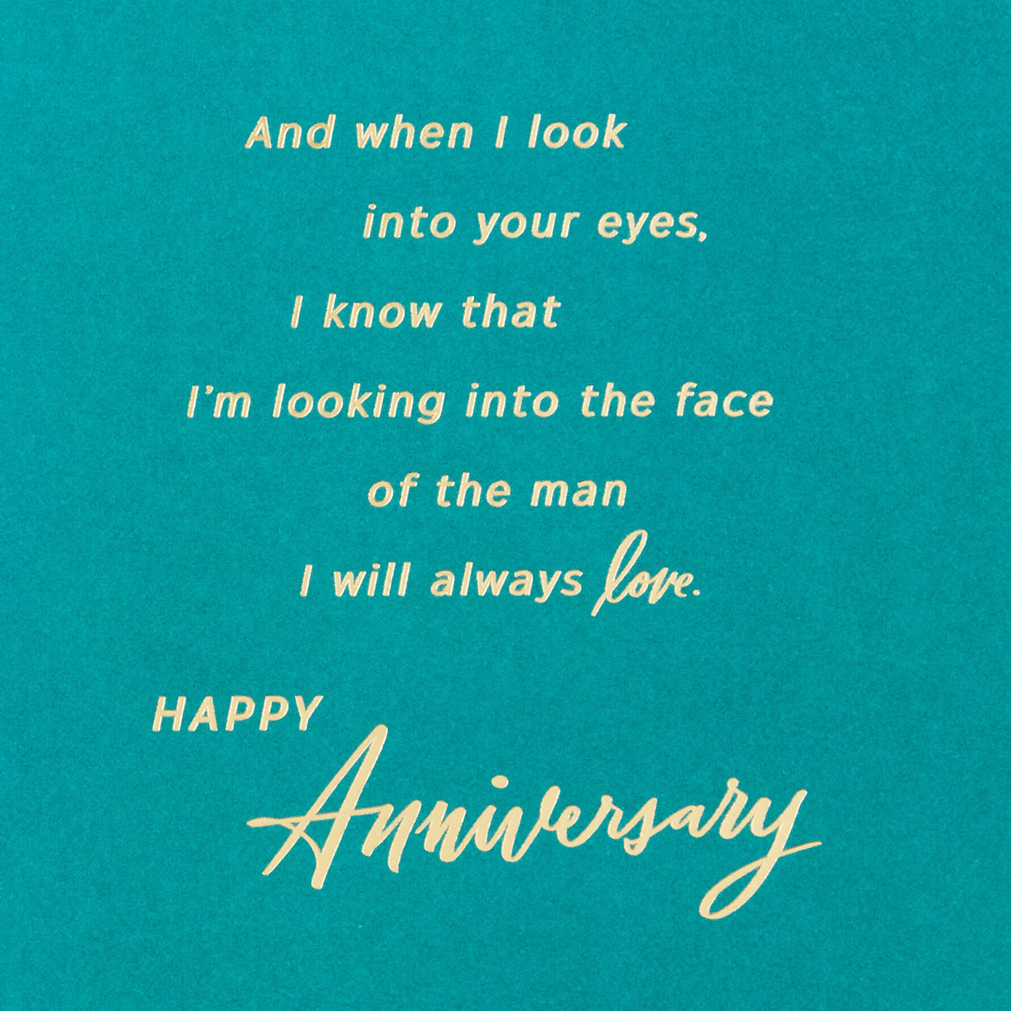 Teal Waves Romantic Anniversary Card for Husband Sentiment image number 3