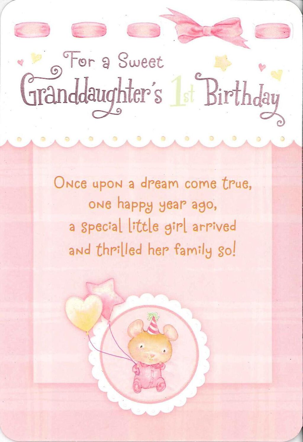 for a sweet granddaughter s first birthday card greeting cards