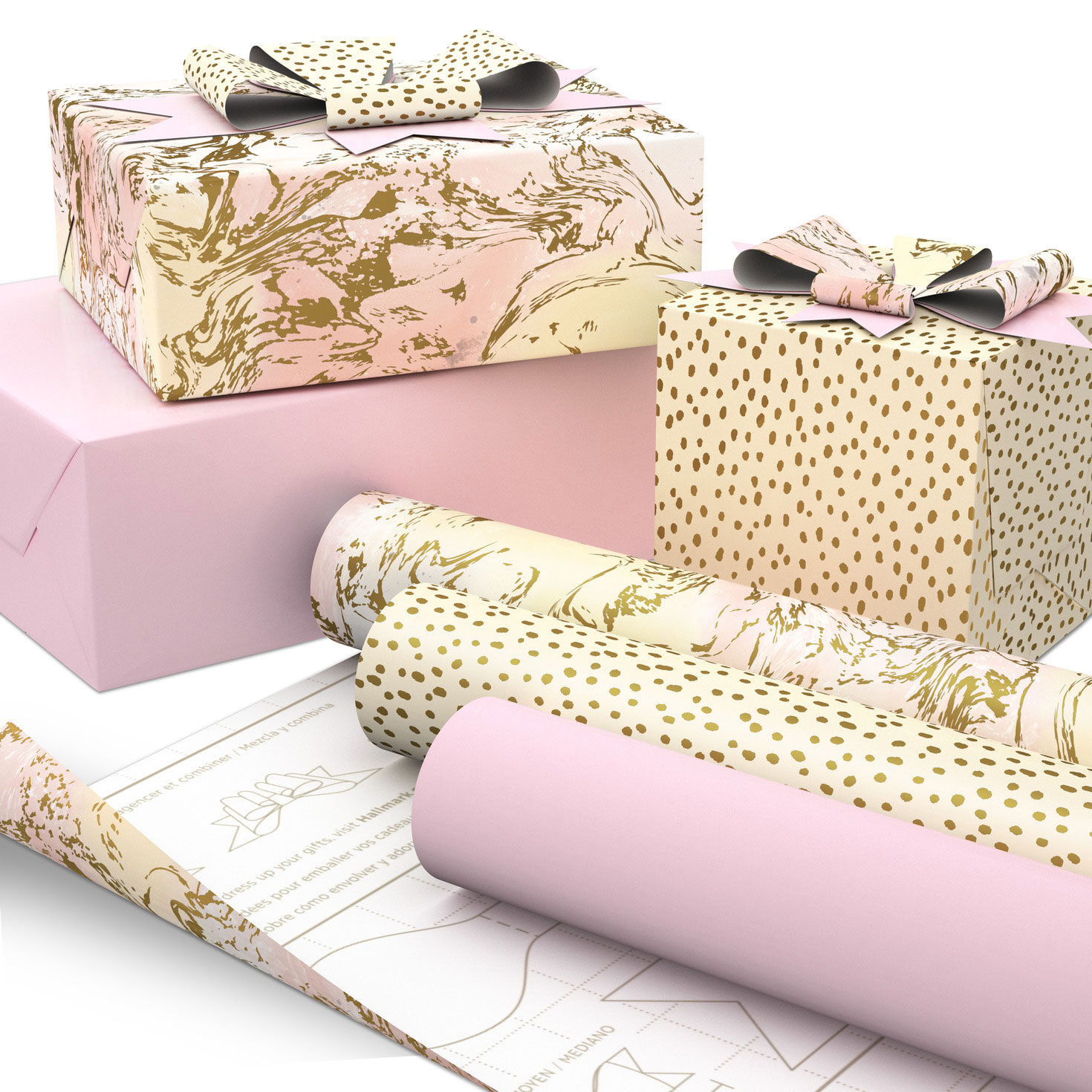 Feminine Pastels Gift Wrap Roll Assortment in use image number 2