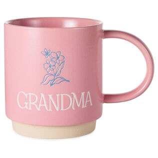 Grandma Pink Mug With Flower, 16 oz.