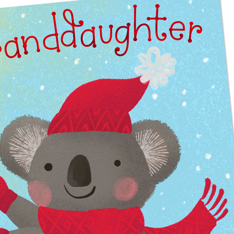 Bundled Koala Christmas Card for Granddaughter Card Front Detail image number 4