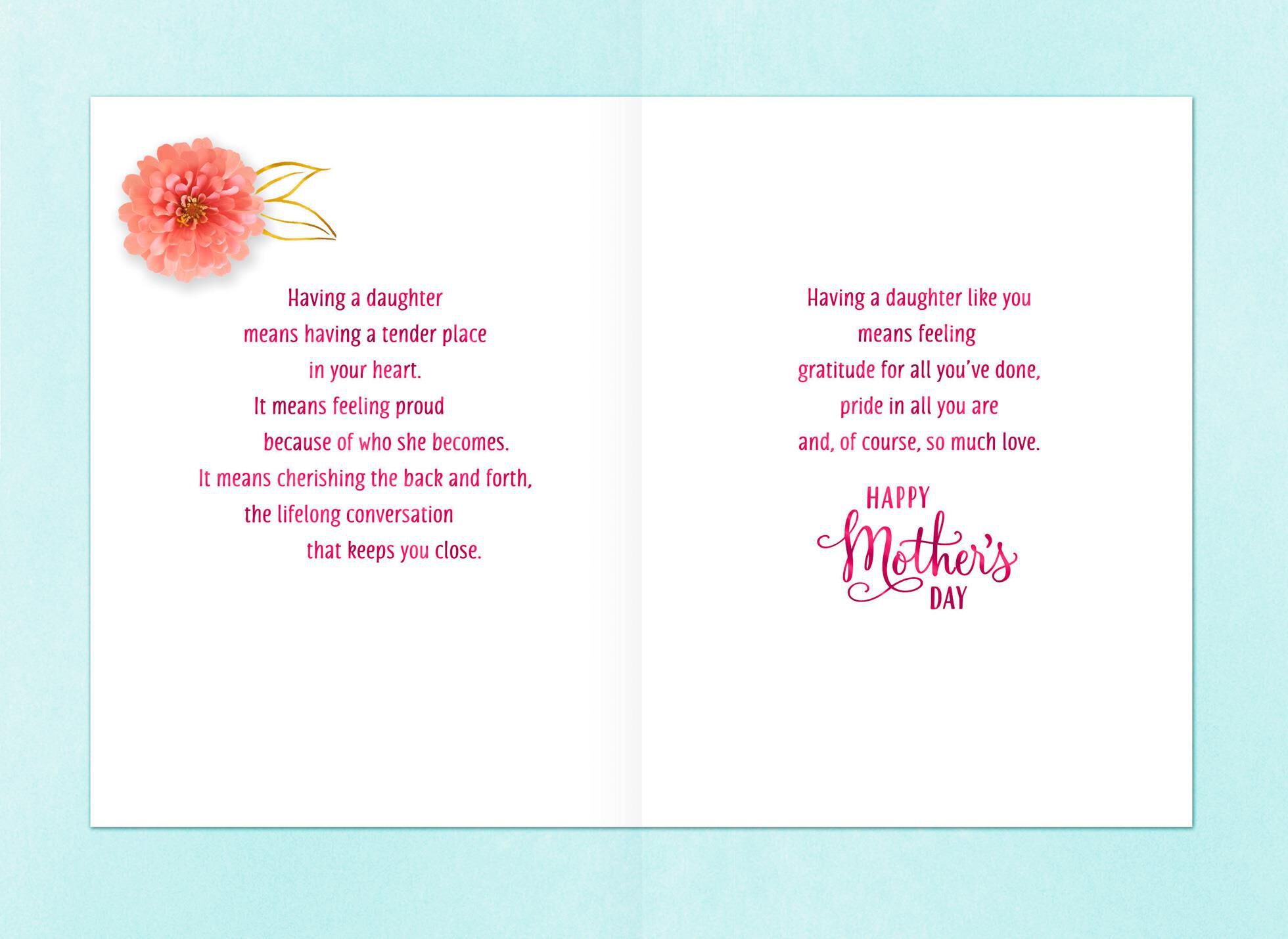 Daughter So Proud of You Floral Mother's Day Card