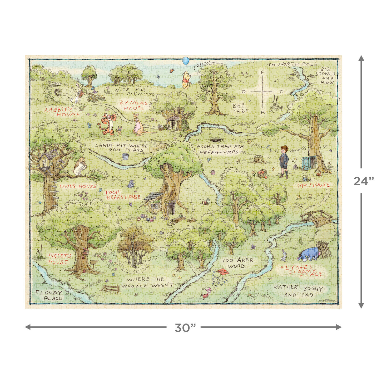 Disney Winnie the Pooh Hundred Acre Wood Map 1000-Piece Puzzle, , large image number 5