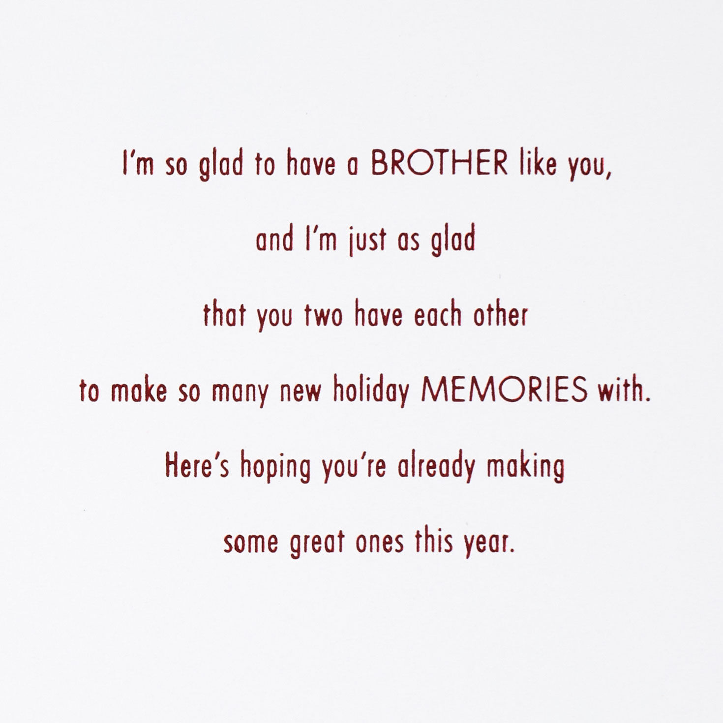 Couple in Snowy Woods Christmas Card for Brother and Partner Sentiment image number 2