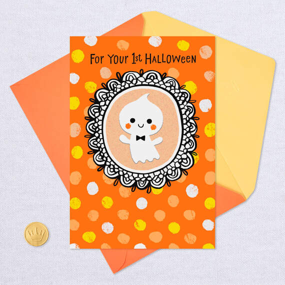 Ghost Portrait Baby's First Halloween Card, , large image number 5
