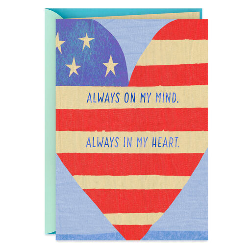 Heart Flag Military Love Card, 