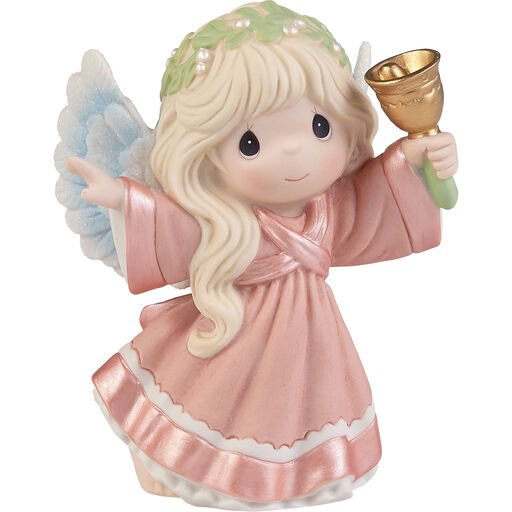Precious Moments Ringing In Holiday Cheer Annual Angel Figurine, 4.81", 