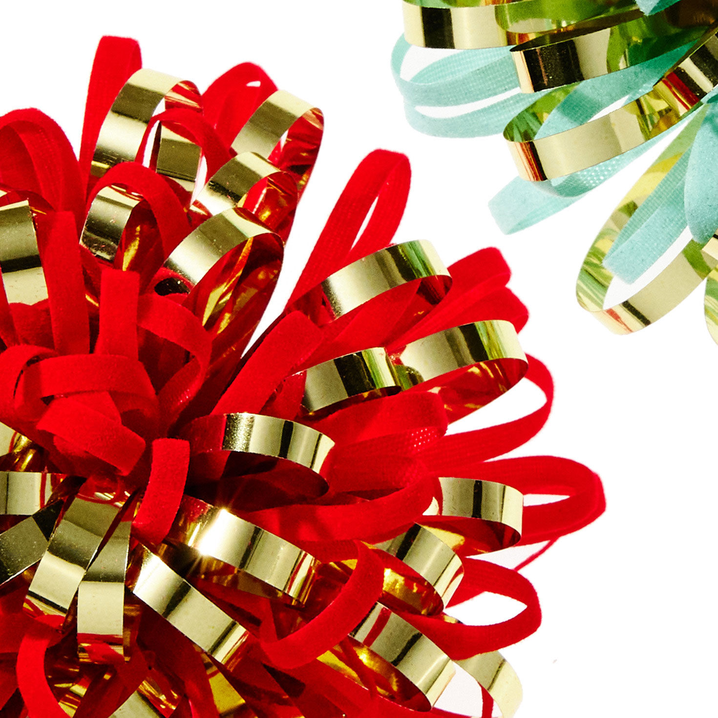 Aqua, Red, Gold Bows, Ribbons and Gift Tags Pack upclose view image number 6