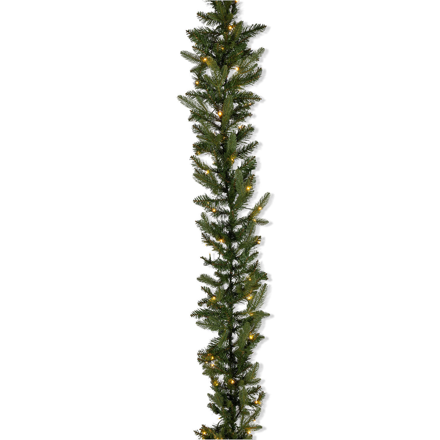 9 ft Pre-Lit Natural Cut Saginaw Spruce Garland with 100 Color-Changing LED Lights