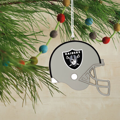 NFL Las Vegas Raiders Football Helmet Metal Hallmark Ornament, 