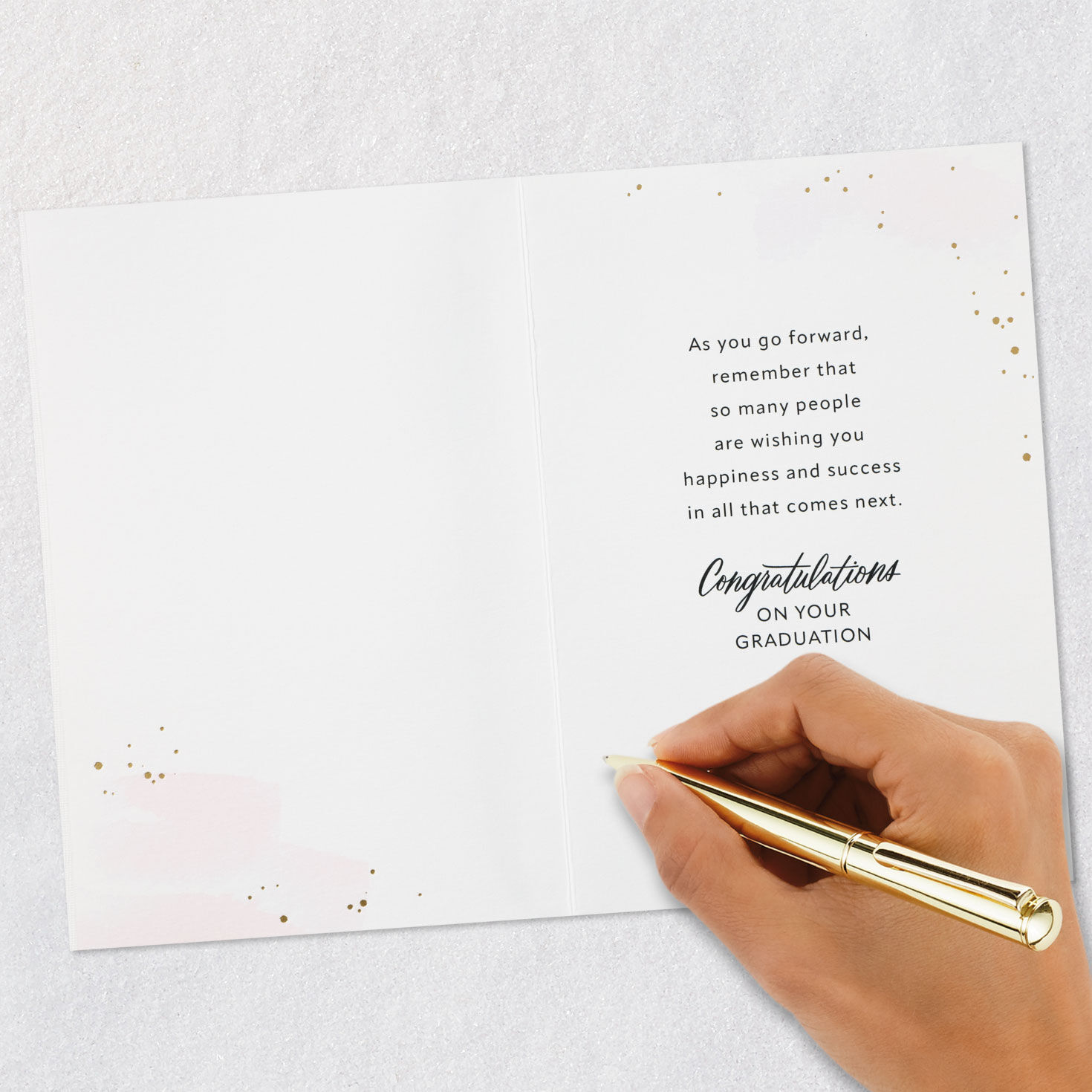 Pink Watercolor Brushstrokes Graduation Card Signing card image number 6