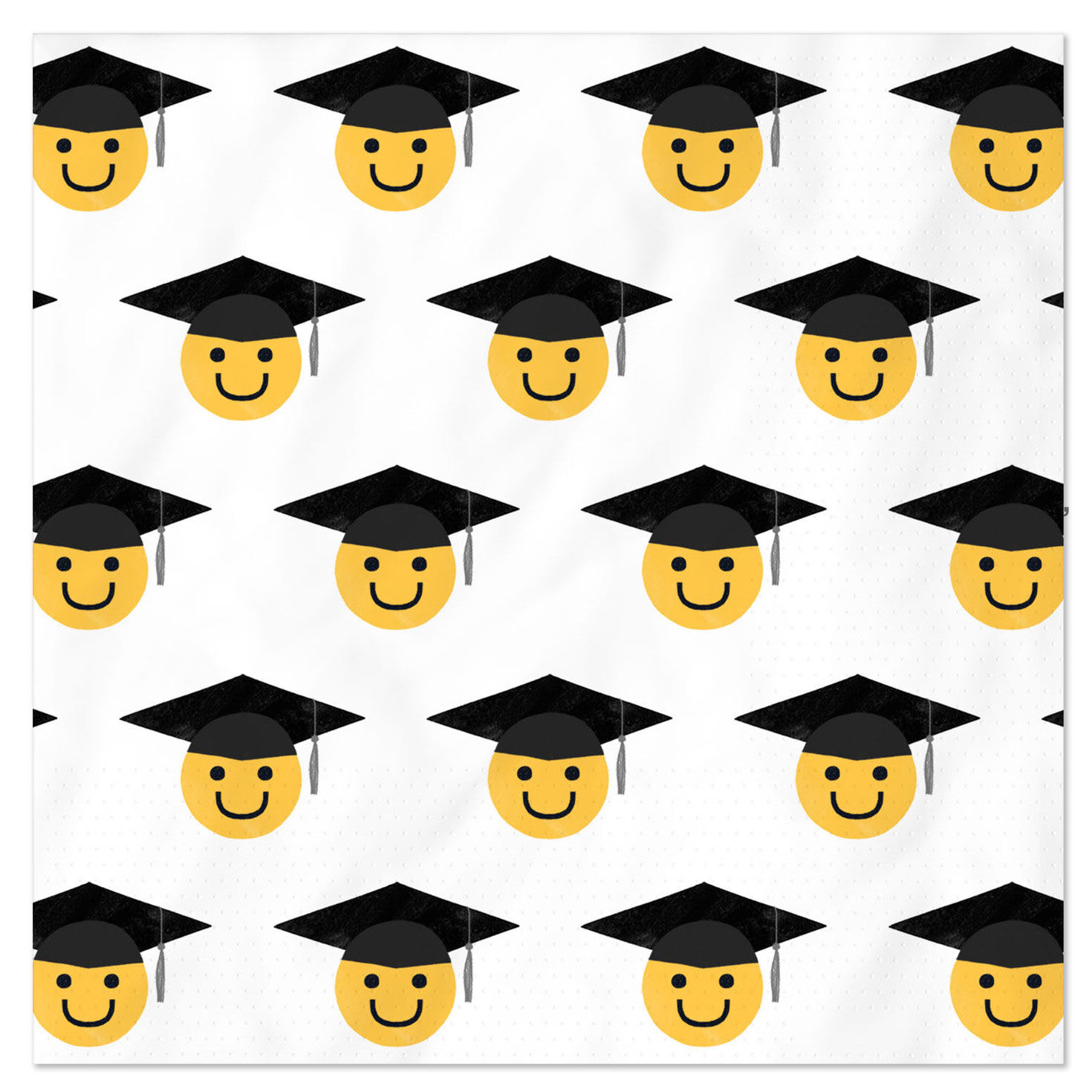 Smiley Faces in Grad Caps Graduation Cocktail Napkins, Pack of 20