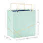 5.5" Mint Green With Gold Small Square Gift Bag, , large image number 3