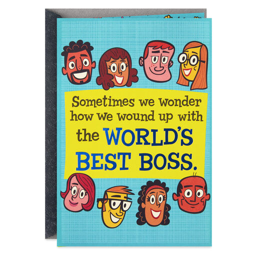 World's Best Boss and Employees Funny Pop-Up Boss's Day Card From All, 