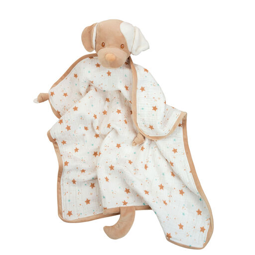 Douglas Cuddle Toys Auggie Tan Puppy Blanki Lovey Baby Blanket, 24", 