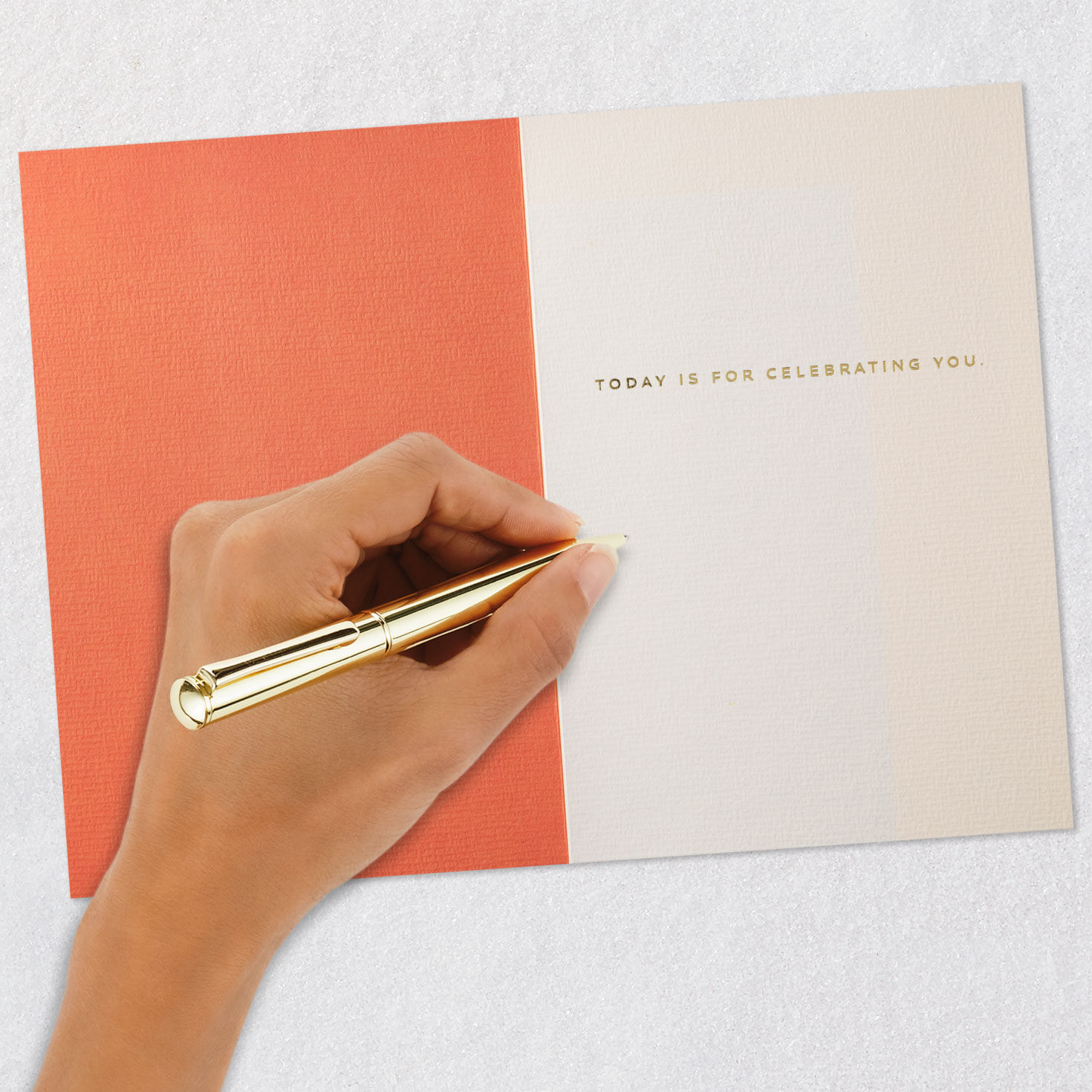 Abstract Orange Cake Slice Birthday Card Signing card image number 6