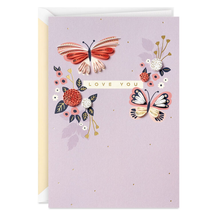 Nowhere I'd Rather Be Romantic Quilled Paper Handmade Birthday Card