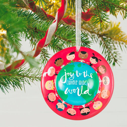 UNICEF Joy to the Whole Wide World Glass Ornament, 