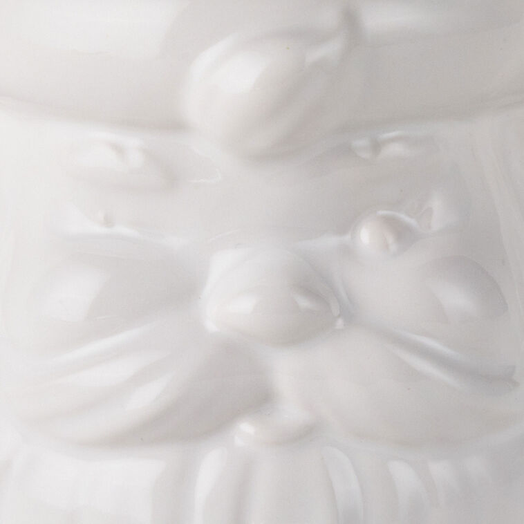 Color-Dipped Shaped Santa Mug in White upclose detail image number 3