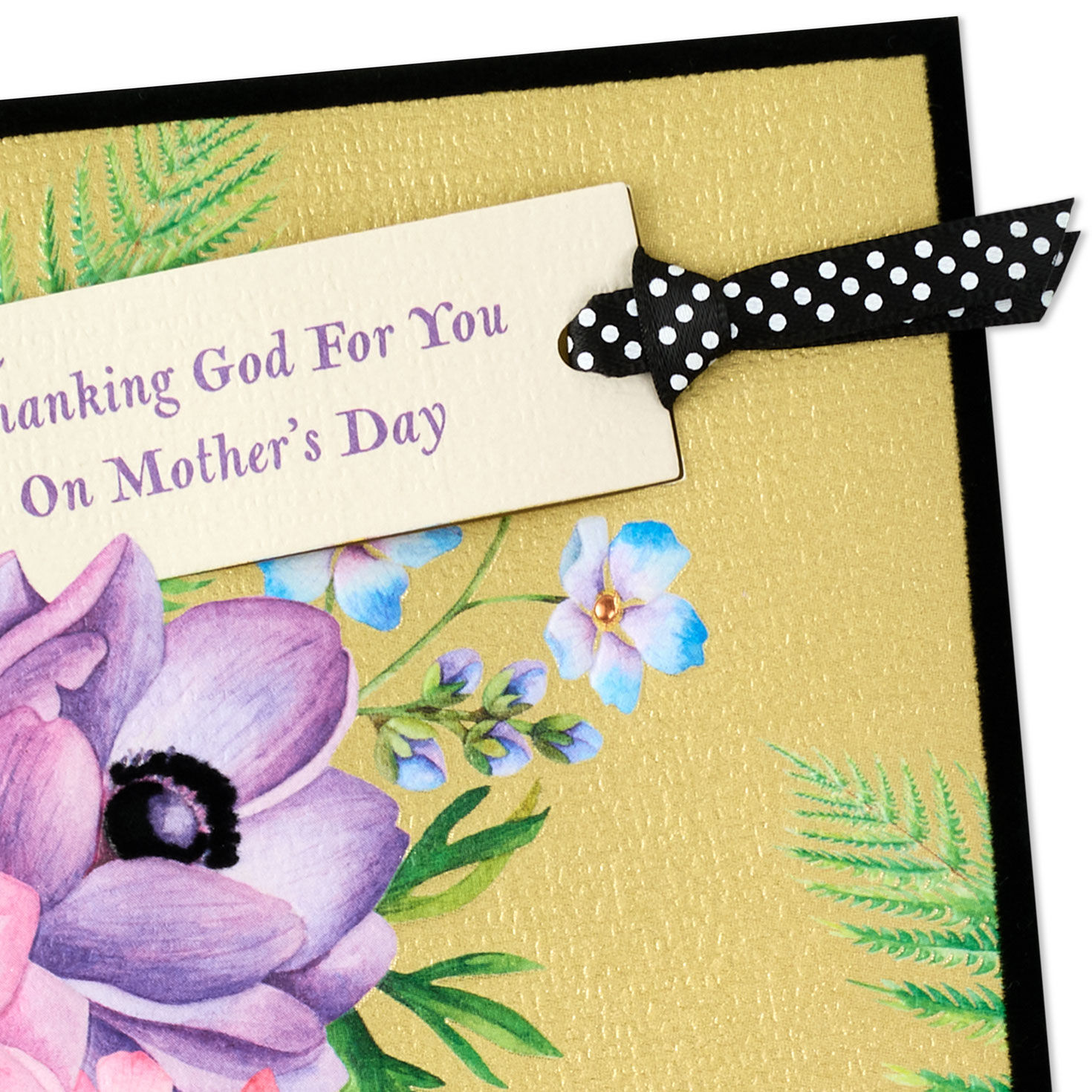Vintage Flowers Religious Mother's Day Card for Mom card front detail image number 6