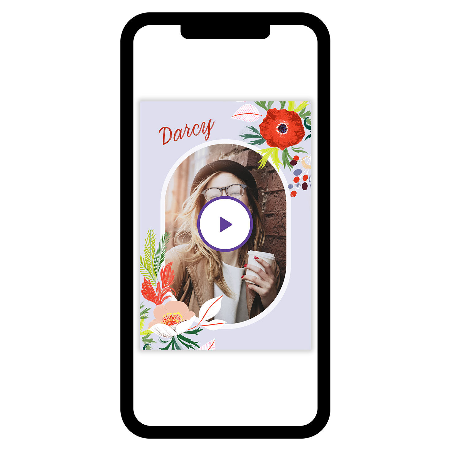 Bright Flowers and Oval Frame eCard