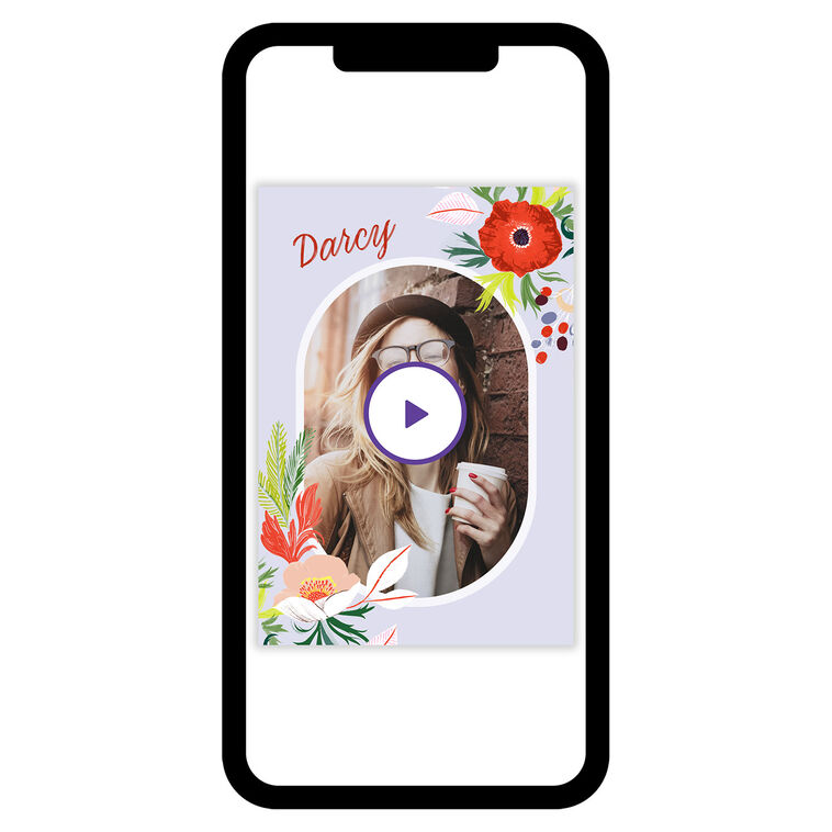Bright Flowers and Oval Frame eCard
