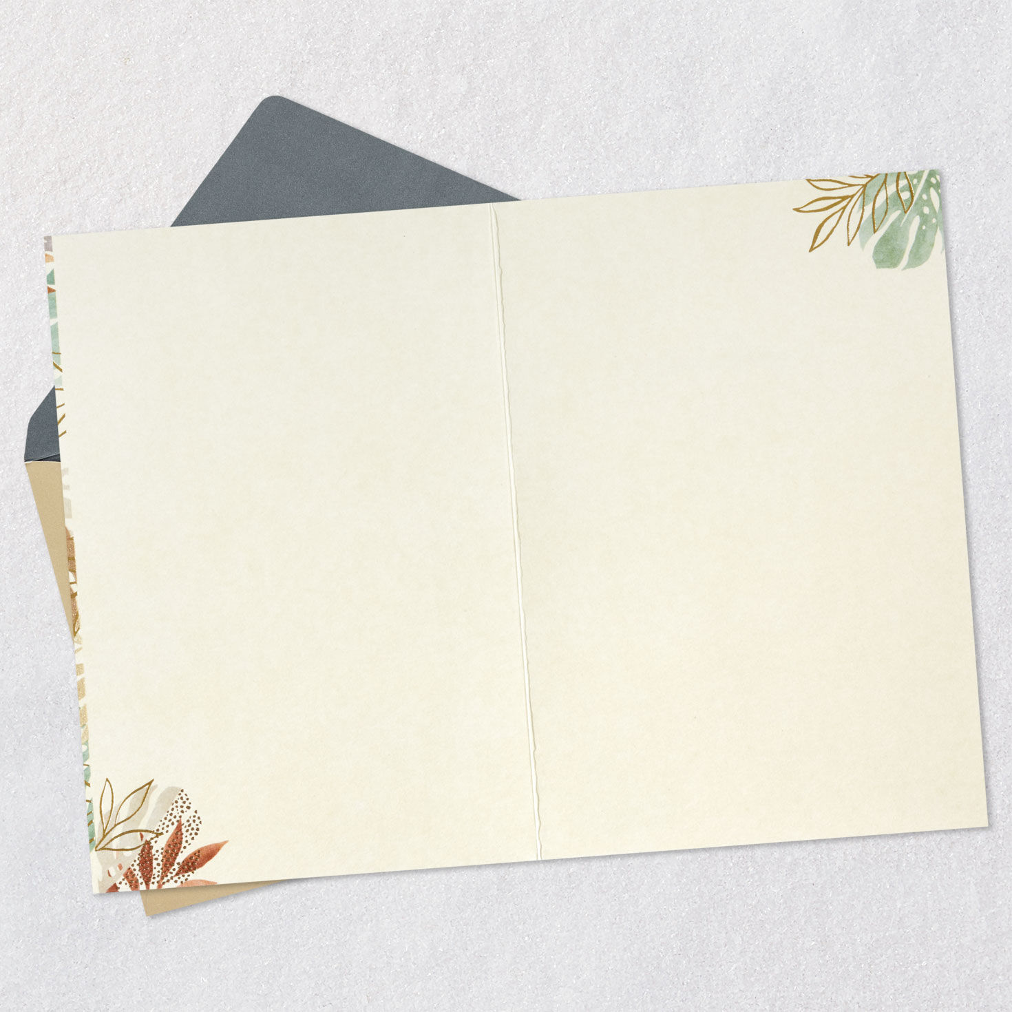 Tropical Leaves Blank Card Open card with envelope image number 2