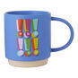 Woo Hoo Exclamation Points Blue Ceramic Mug  image number 1