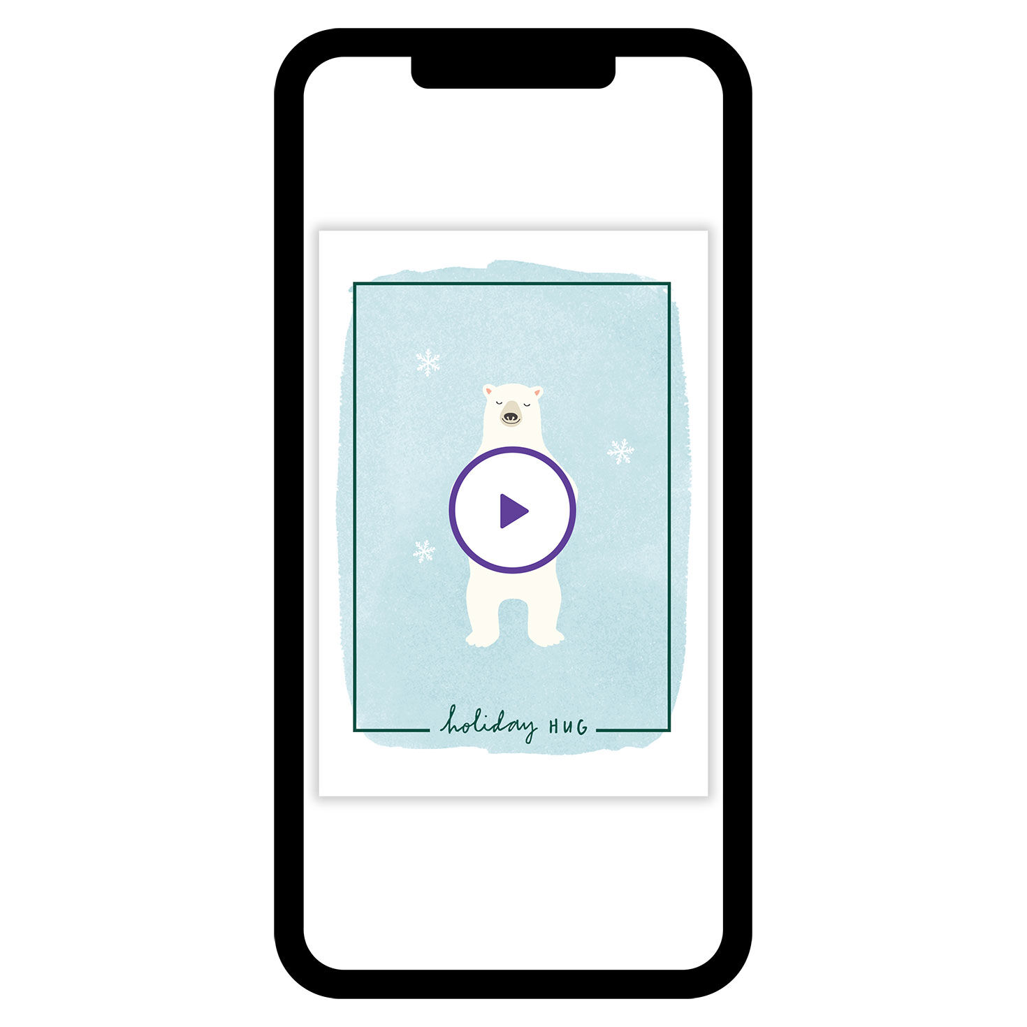 Polar Bear With Present Holiday eCard