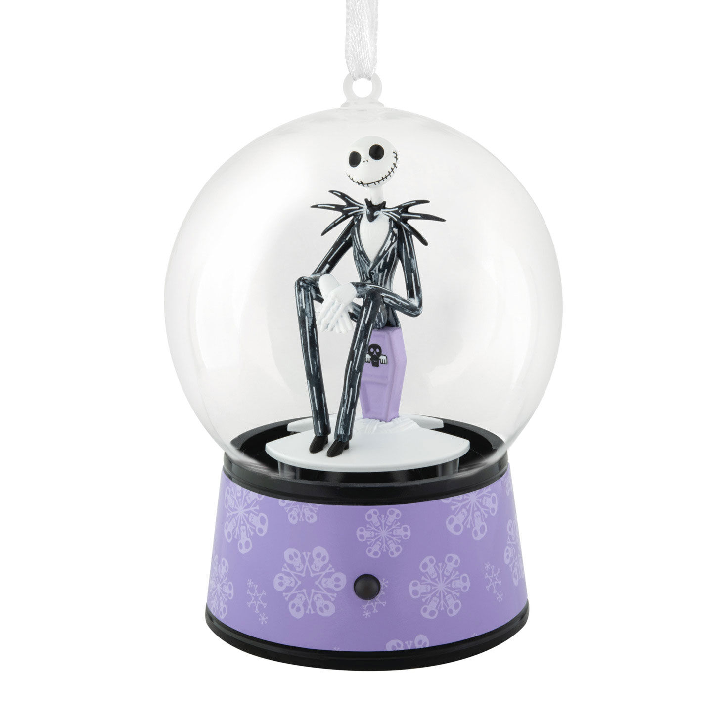 Disney Tim Burton's The Nightmare Before Christmas Jack Skellington Musical Snow Globe Hallmark Ornament With Motion