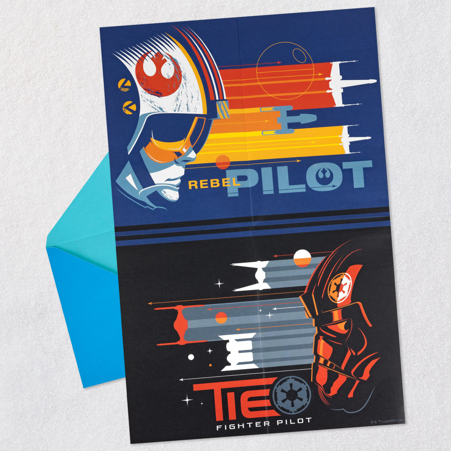 Star Wars Birthday Card for Kids With Fold-Out Poster Open card with envelope image number 4