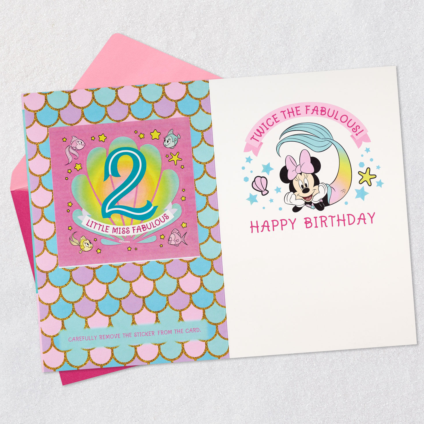 Disney Minnie Mouse You're Twice the Fun 2nd Birthday Card With Sticker, , large image number 3