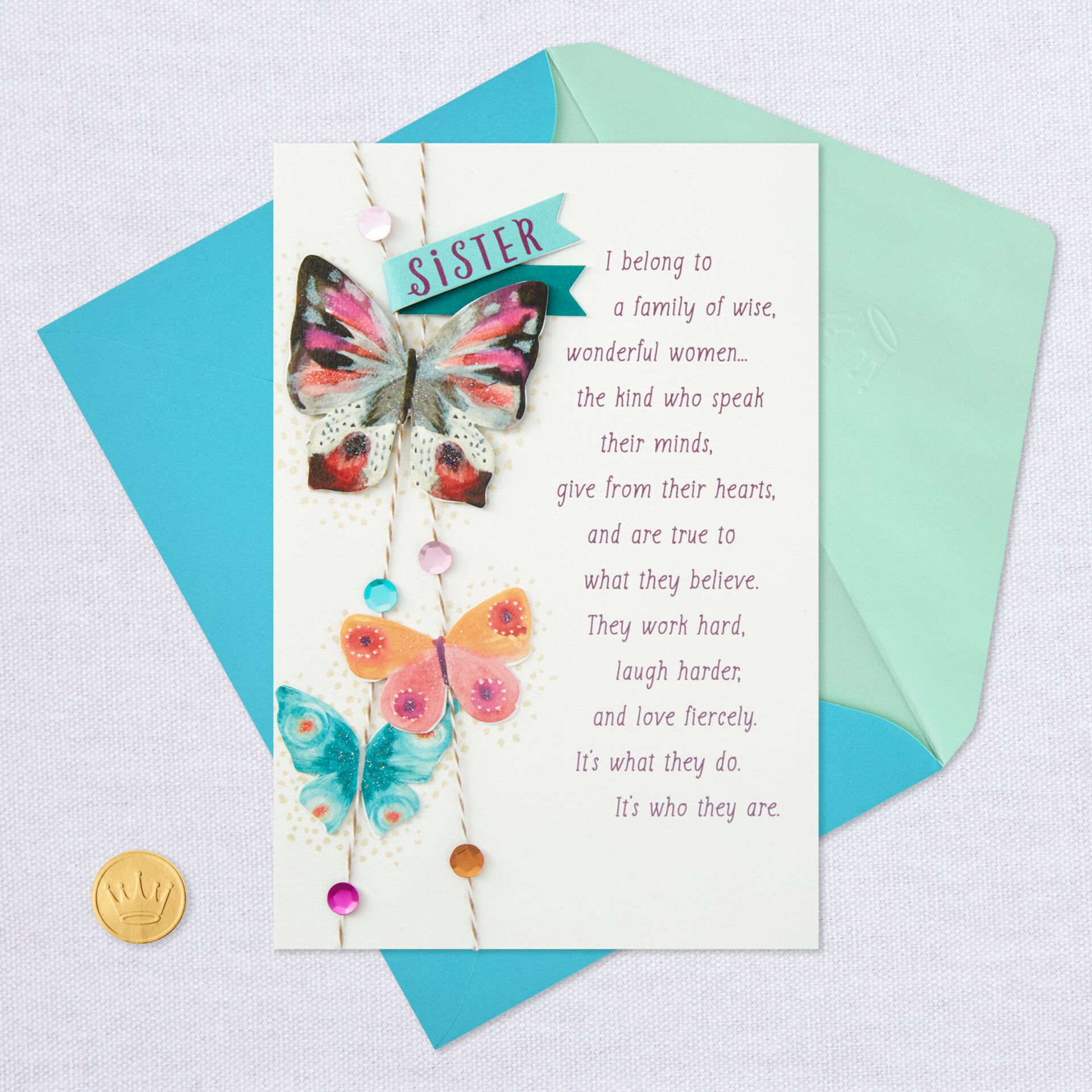 a strong amazing woman birthday card for sister