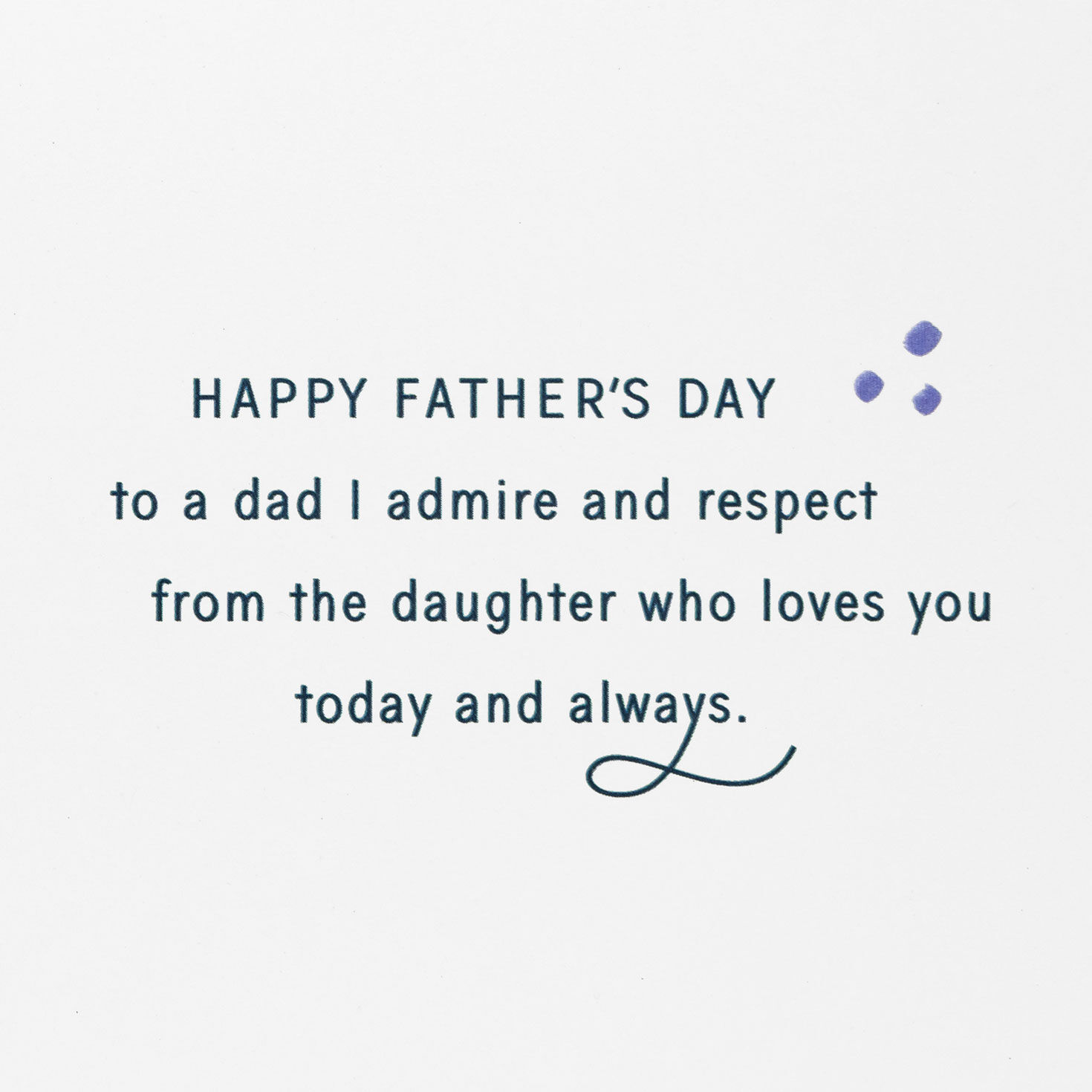 Lettering on Blue Dad Father's Day Card From Daughter Sentiment image number 3
