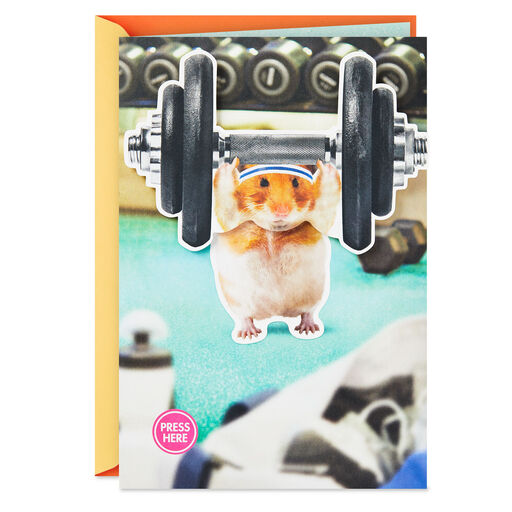 Pump Up the Fun Funny Musical Birthday Card With Motion, 