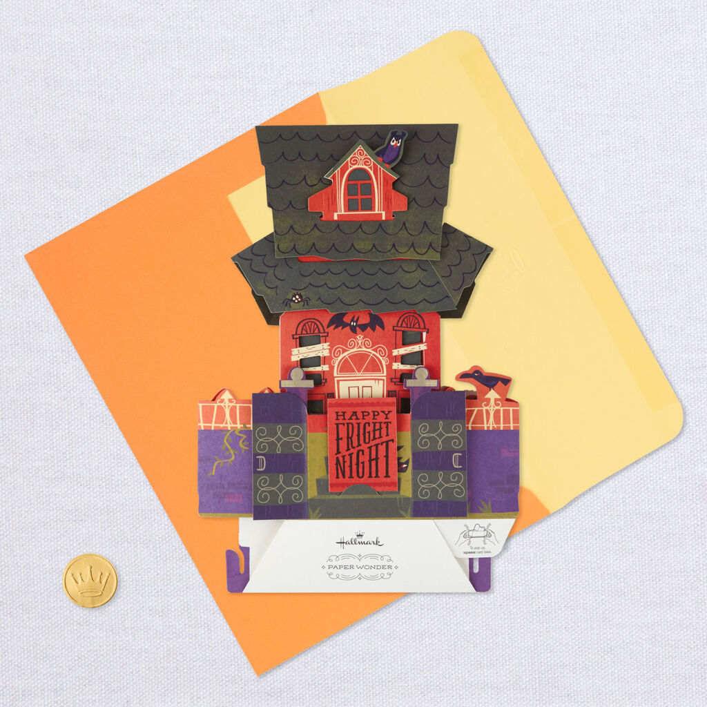 Happy Fright Night Haunted House 3d Pop Up Halloween Card