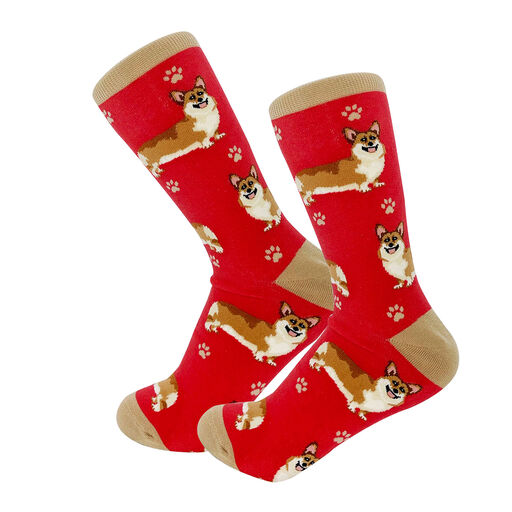 E&S Pets Cardigan Welsh Corgi Novelty Crew Socks, 