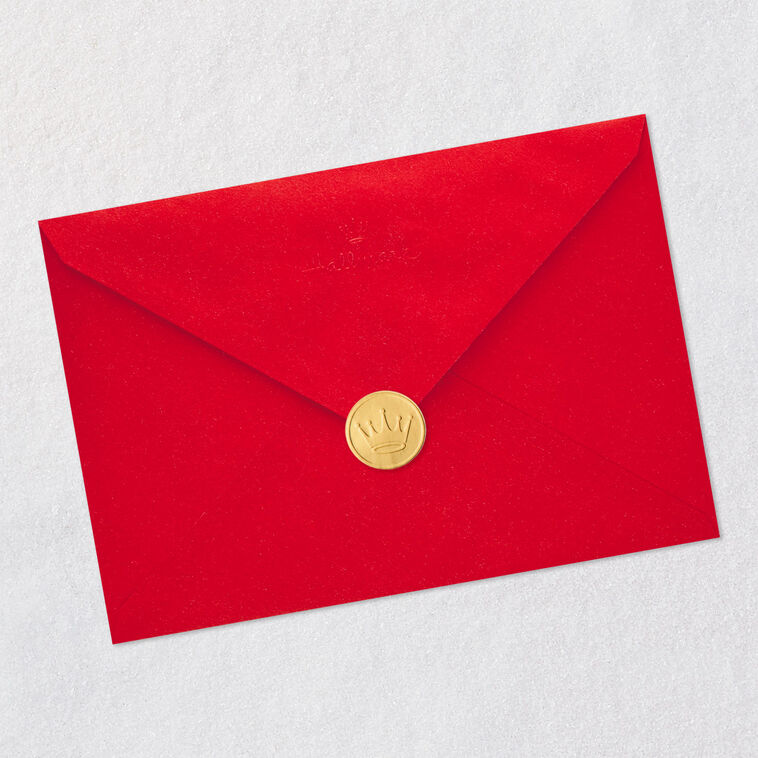 Gold and Blue Snowflakes Adult Grandson Christmas Card Envelope Back with Seal image number 7