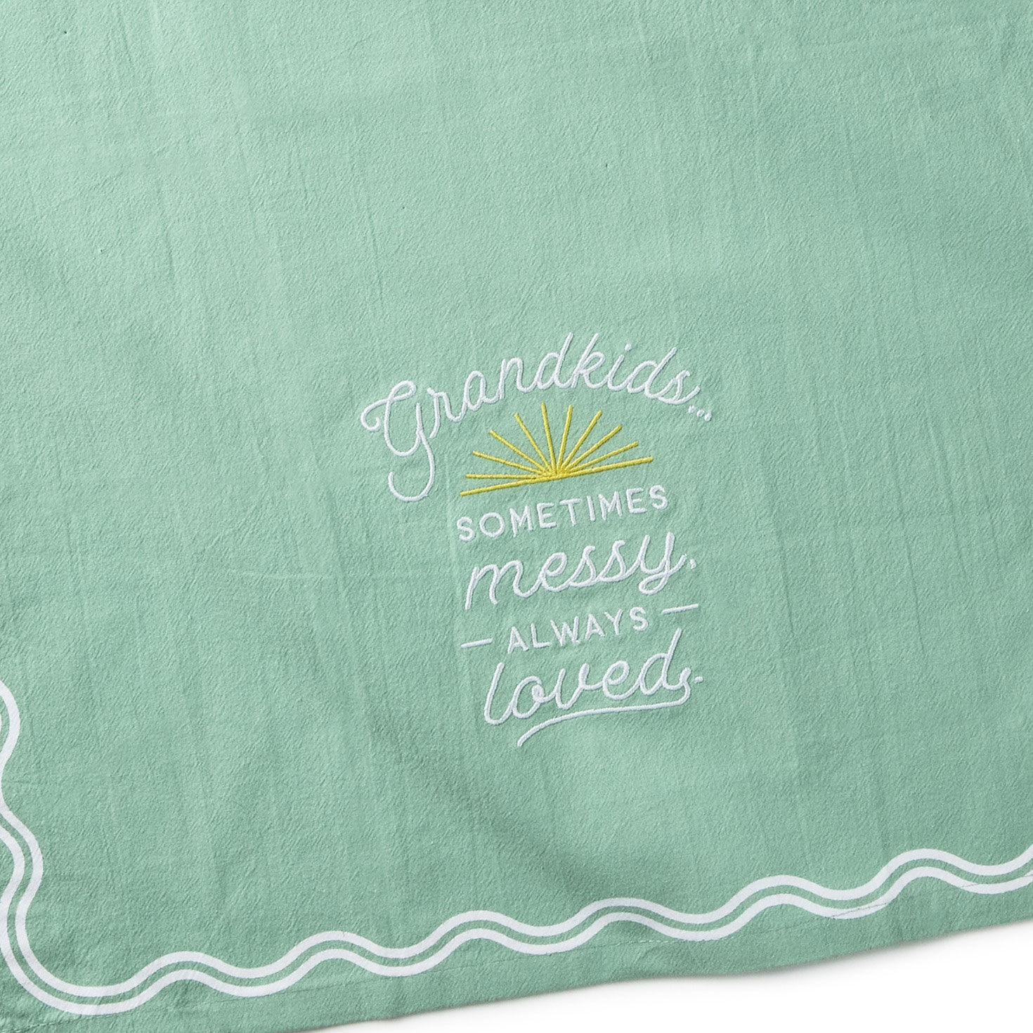 Grandkids Quote Kitchen Towel for Grandma closeup view image number 4