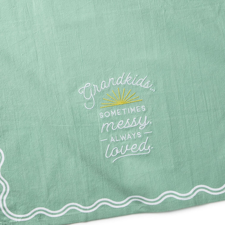 Grandkids Quote Kitchen Towel for Grandma closeup view image number 4