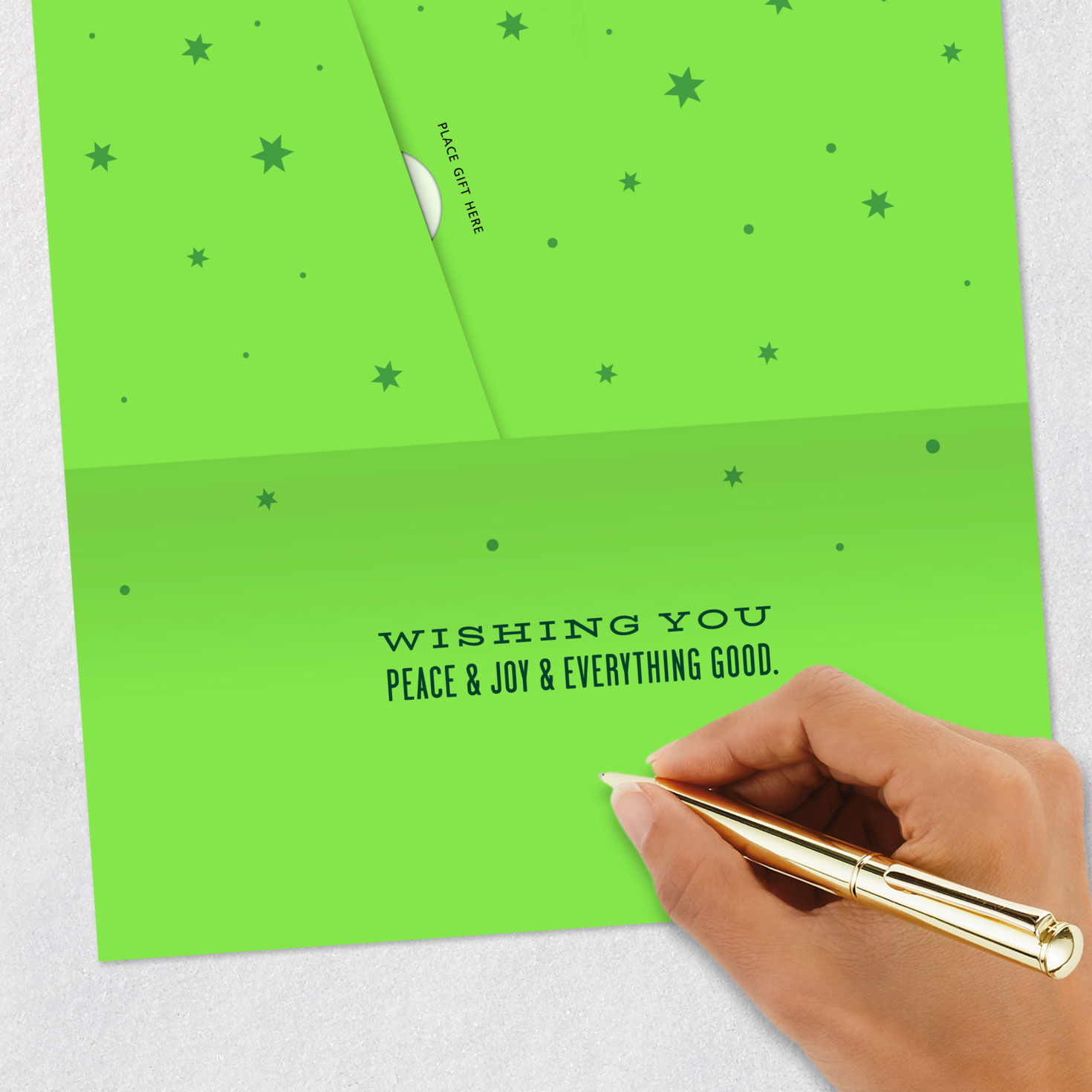 Red, Green and Gold Christmas Gift Card Holder signing card image number 8
