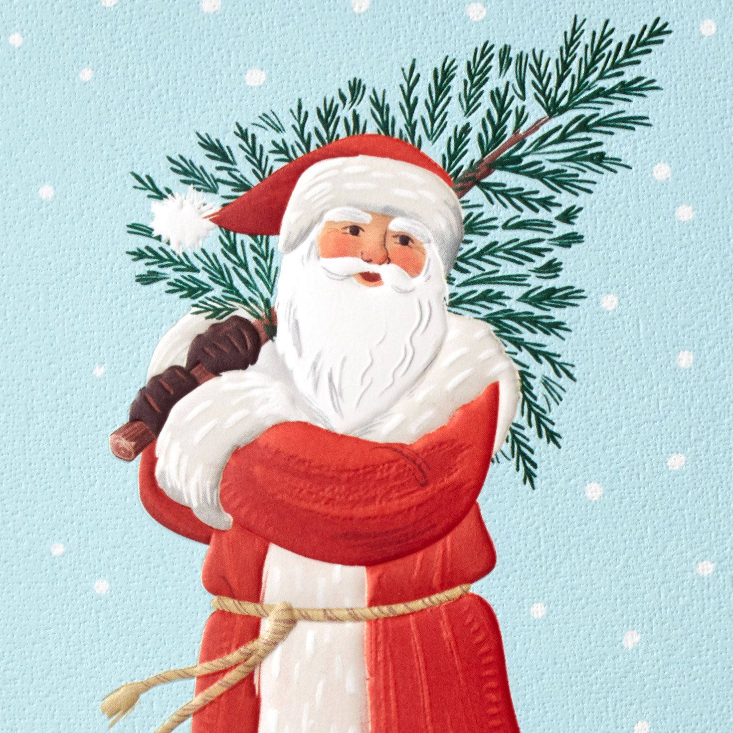 Santa Carrying Fir Tree Packaged Christmas Cards, Set of 5 for only USD 5.00 | Hallmark