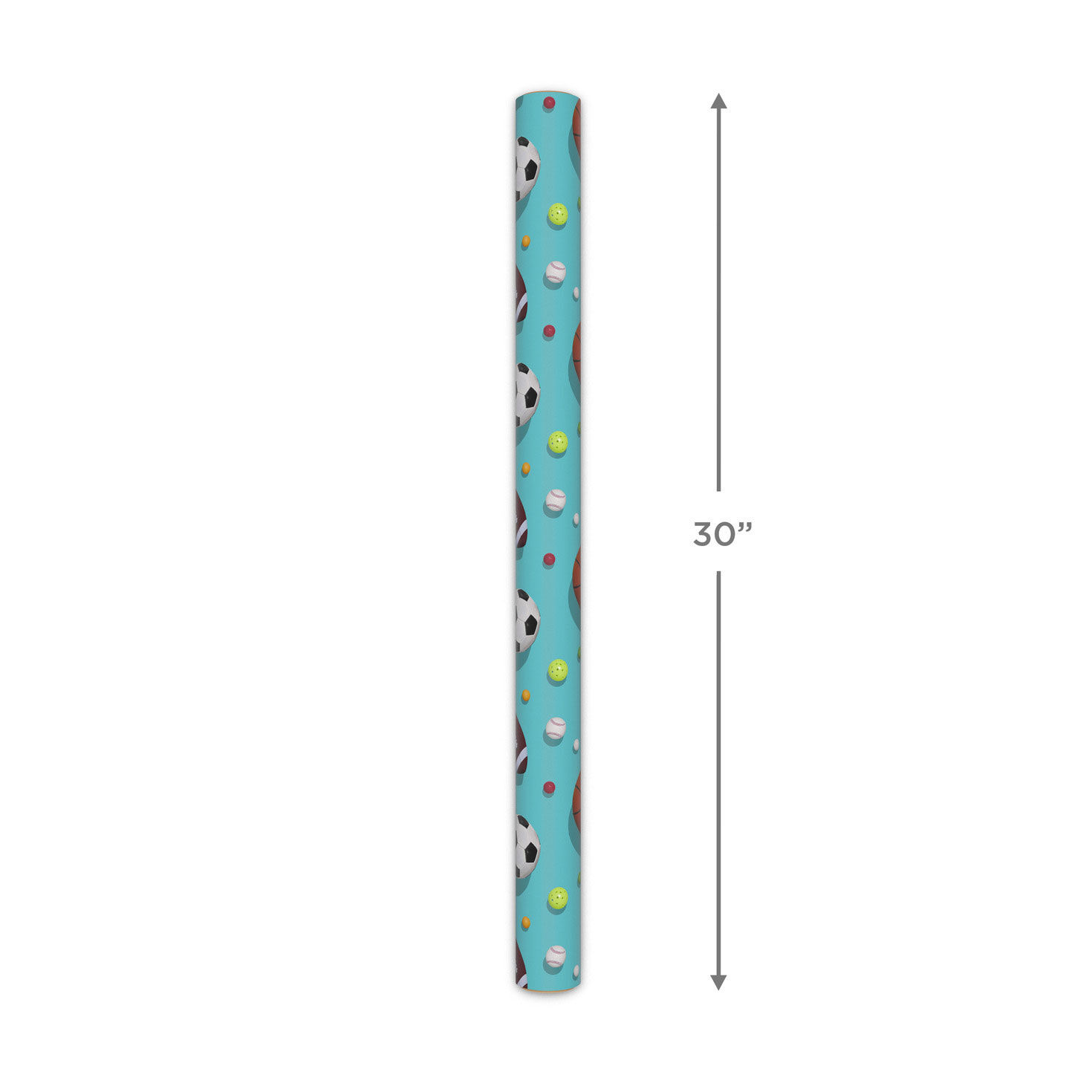Sports Balls on Blue Wrapping Paper 20 sq. ft. Wrapping Paper