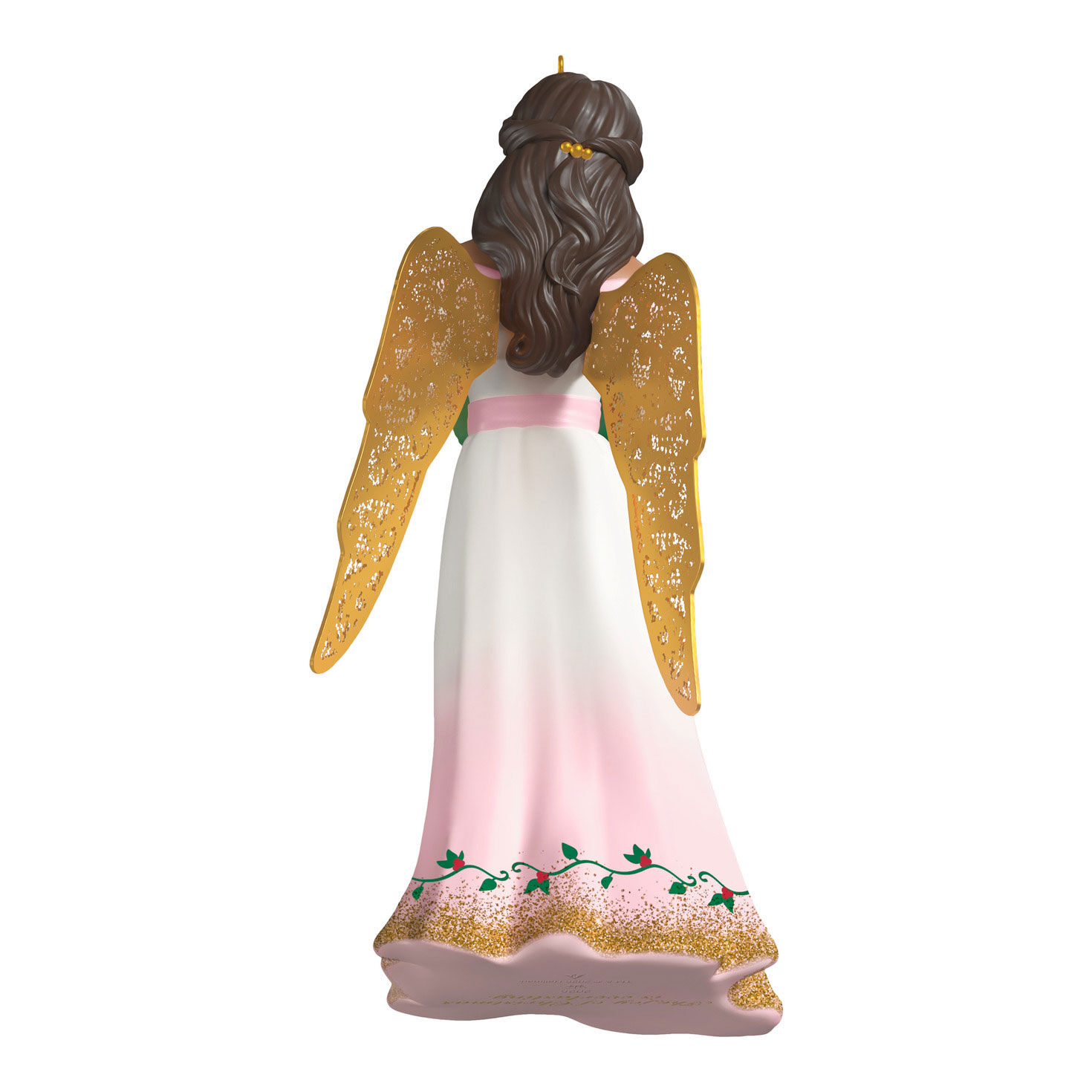 Angel Holding Wreath Keepsake Ornament Back image number 6