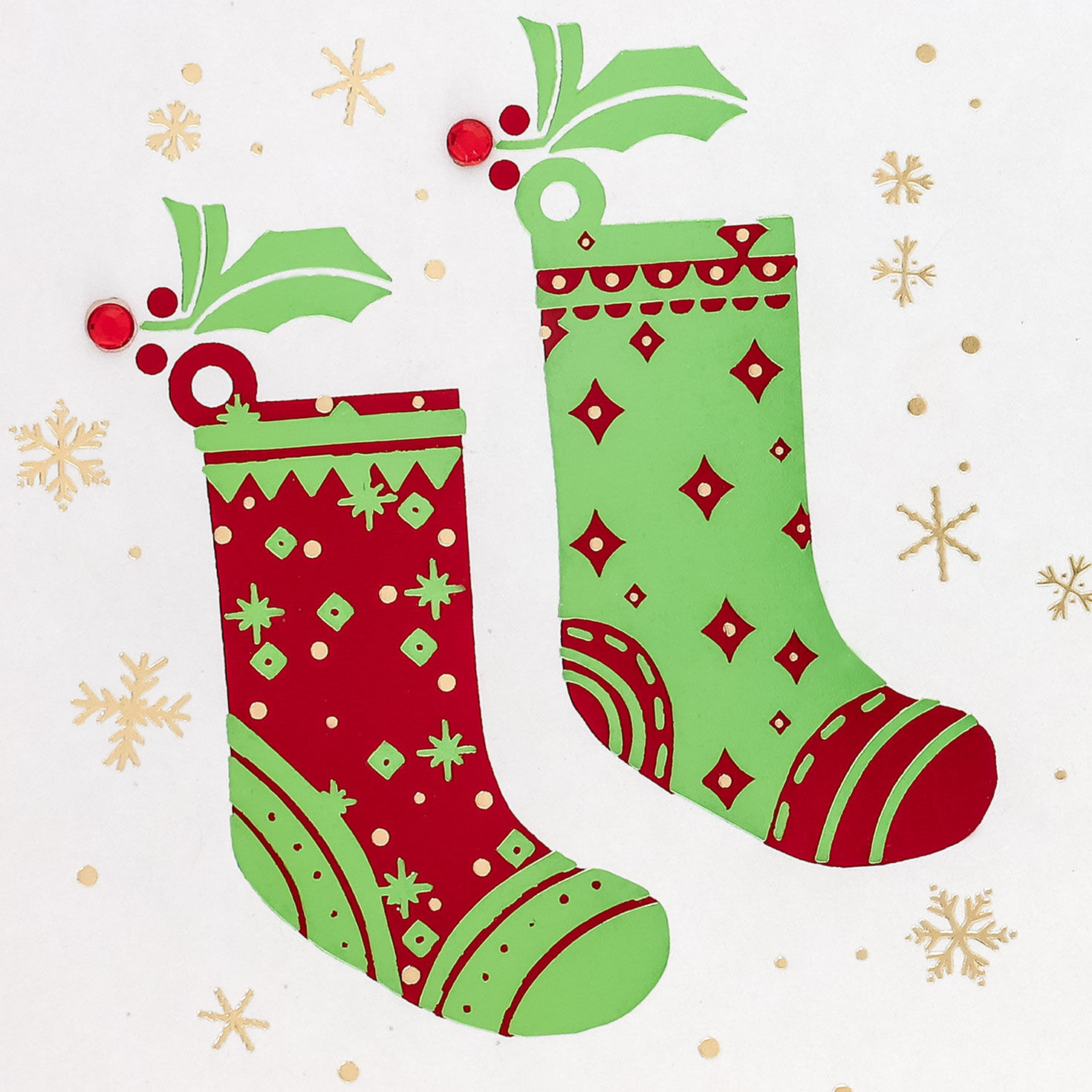 Stockings Christmas Card for Daughter and Husband Card Front Detail image number 5