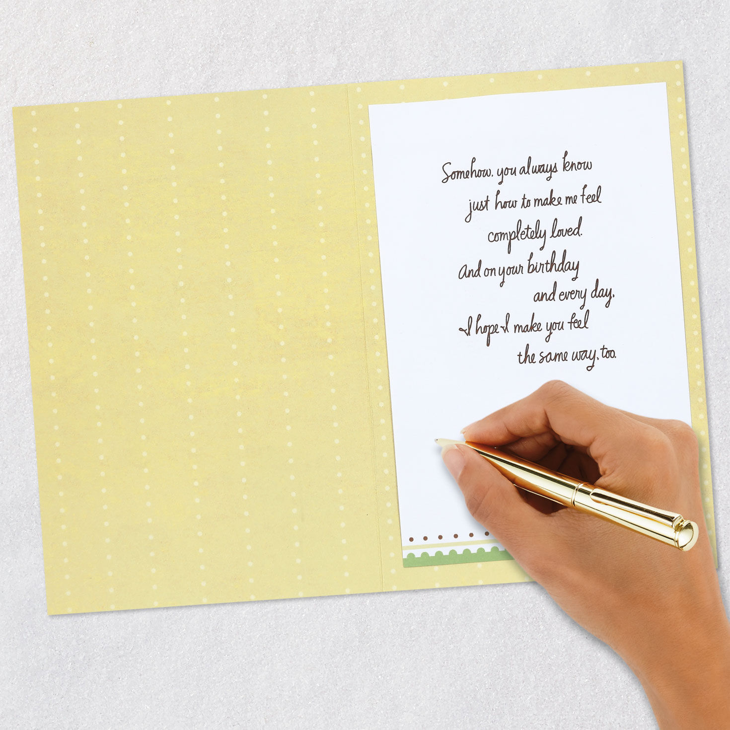 Couple Embrace Romantic Birthday Card signing card image number 6