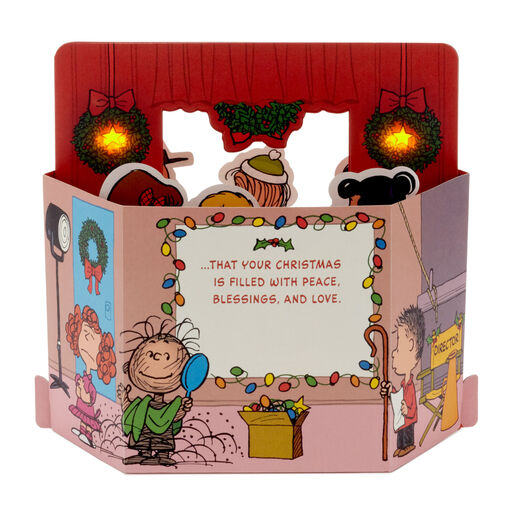 Peanuts® Merry Little Wish 3D Pop-Up Christmas Card With Sound and Light, 