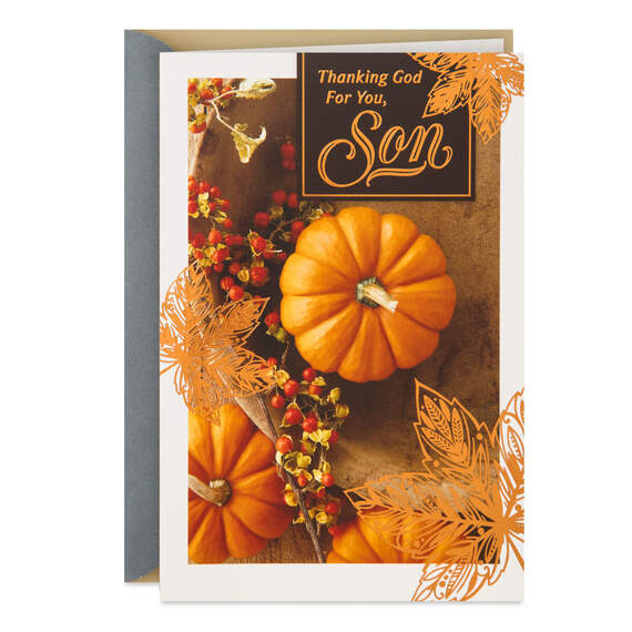 Thanking God for You Religious Thanksgiving Card for Son, , large image number 1