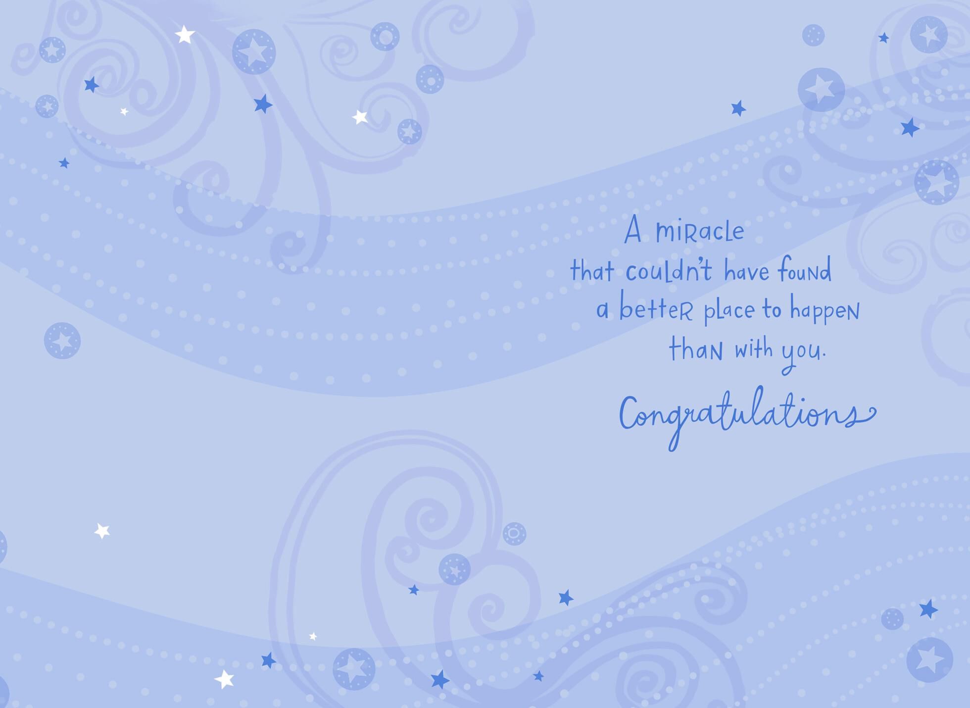 A Miracle Came Into Your Life New Baby Boy Card