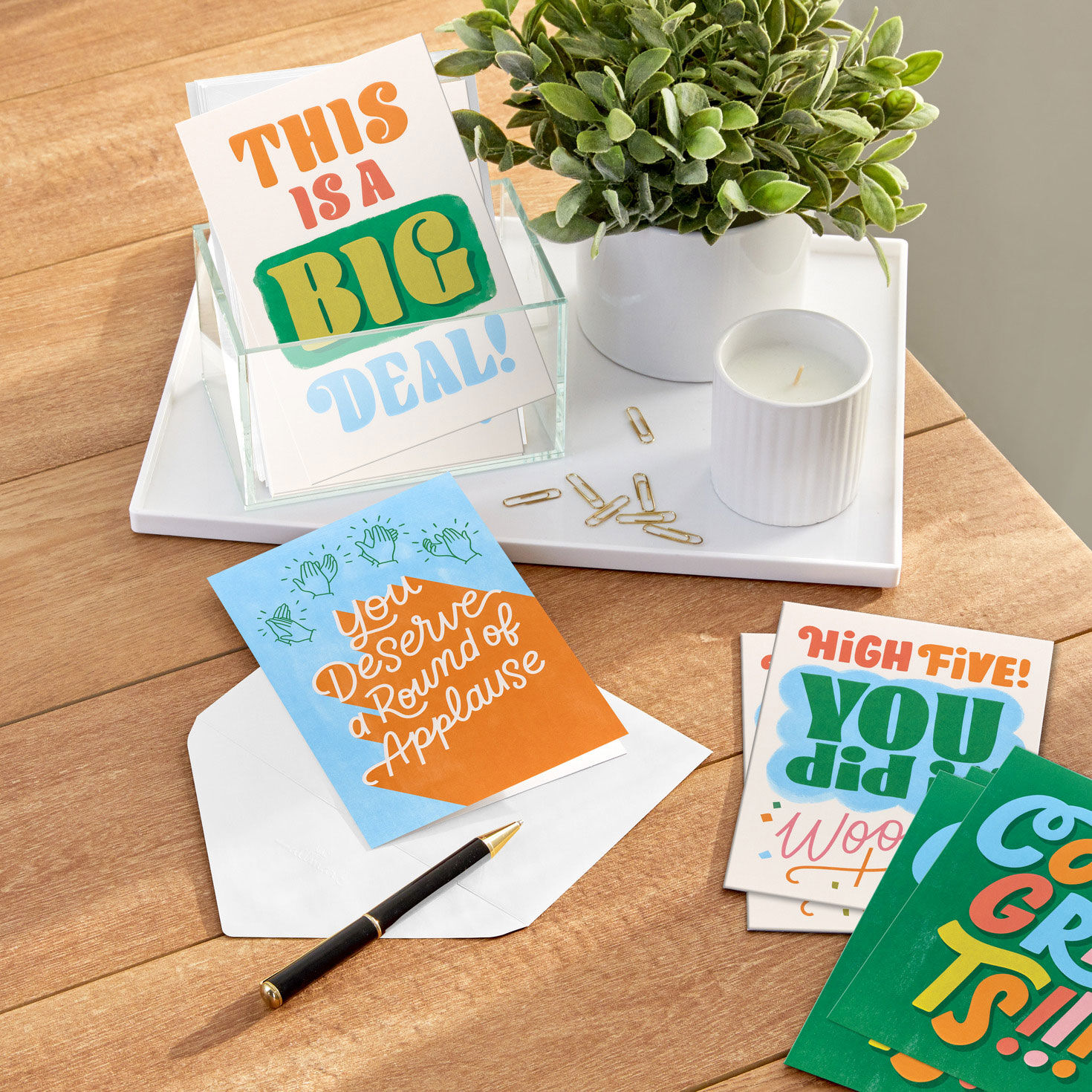 Modern Lettering Congratulations Cards Assortment in use image number 7